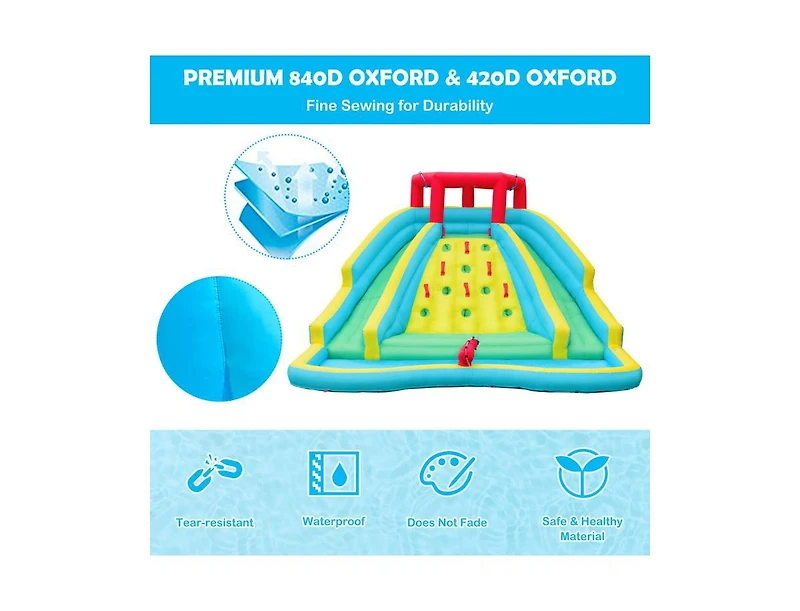 Slickblue Kids Inflatable Water Slide Bounce House with Climbing Wall With Blower