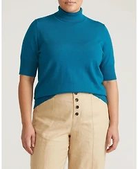 Universal Standard Plus Savvy Fine Knit Turtleneck Sweater Top