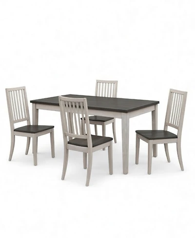 Dawnwood 5-Piece Wood Dining Table and Side Chair Set