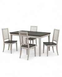 Dawnwood 5-Piece Wood Dining Table and Side Chair Set