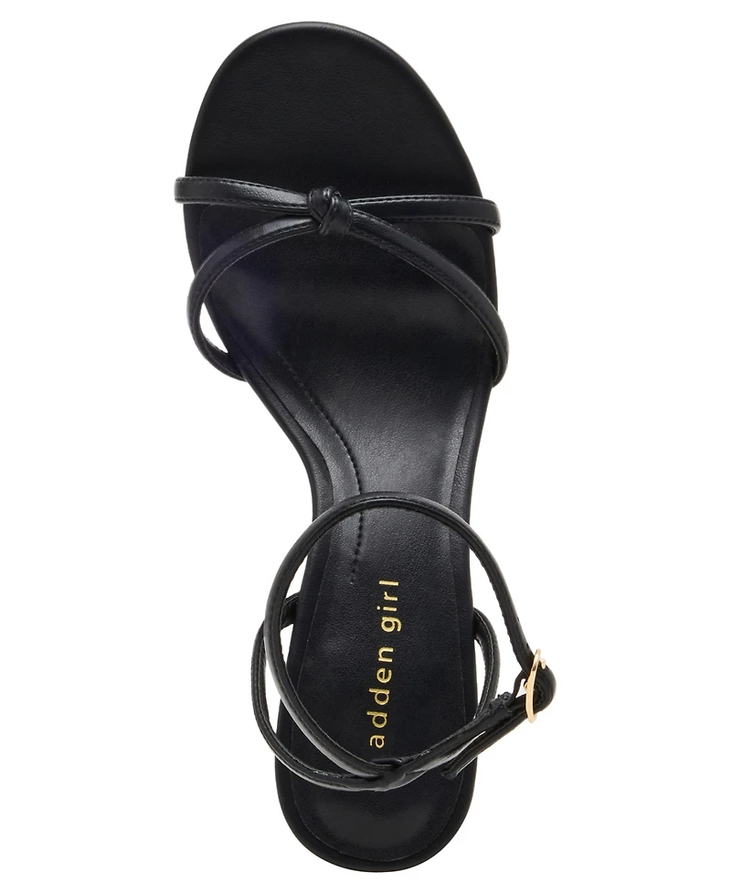 Madden Girl Women's Red Strappy Knot Stiletto Heel Dress Sandals