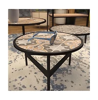 Augusta Home Lorengo Outdoor 3-Tier Cocktail Table