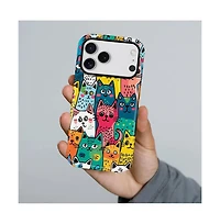 Gonez Case for iPhone 17 Pro, 2-in-1 Dual-Layer Shockproof Protection, Funny Cat Art Glossy