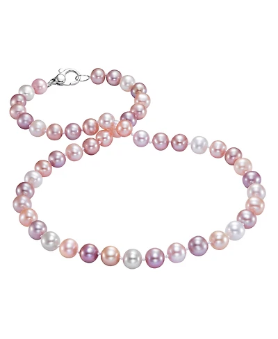 Macy's Freshwater Pearl (8-9mm) Necklace in Sterling Silver