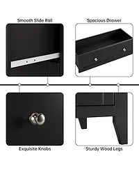 gaomon Modern 5 Drawer Wood Dresser, Tall Chest with Handles and Deep Drawers