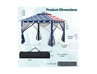 Boyel Living 11 x Feet 2-Tier Pop-Up Gazebo Tent Portable Canopy Shelter Carry Bag Mesh
