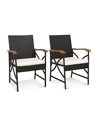 Clihome 7-Piece Outdoor Dining Set with Acacia Wood Table