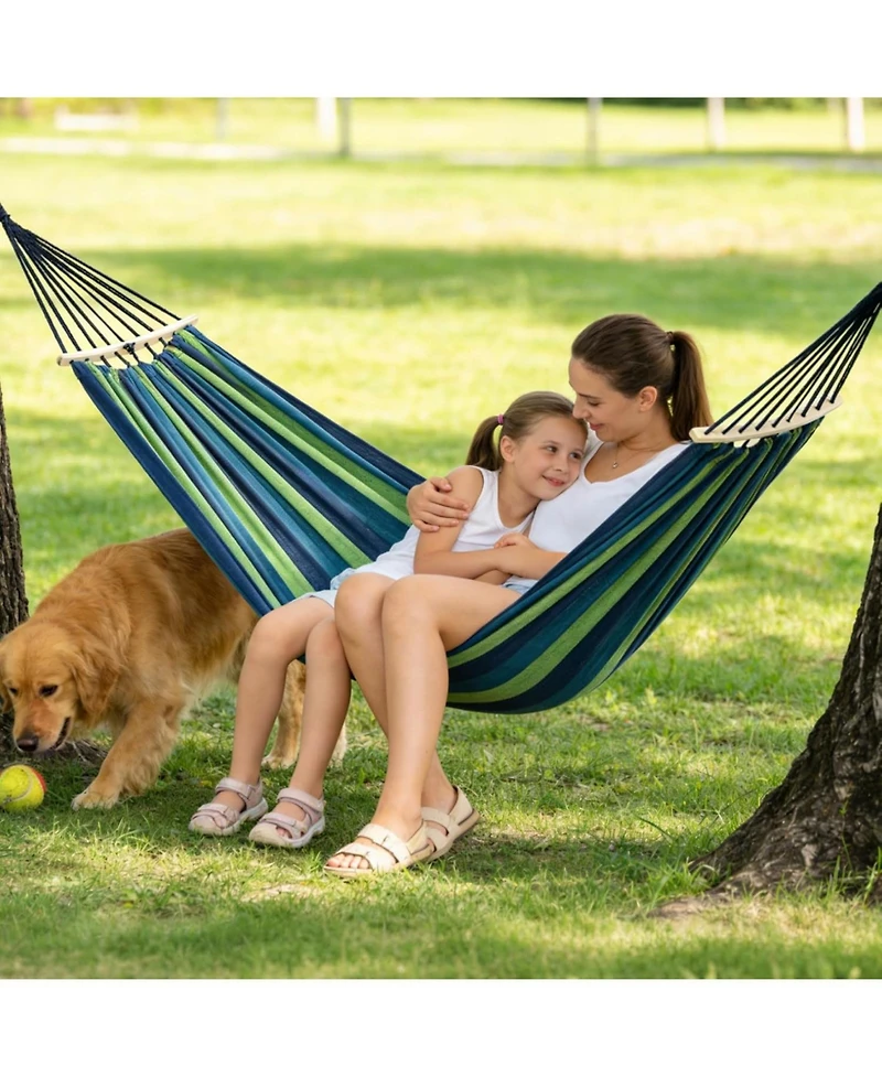 gaomon Portable Camping Hammock, Thick Canvas Hanging Bed for Indoor Outdoor Use, Lazy Chair Travel Backpacking Beach Courtyard Hiking