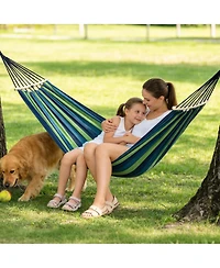gaomon Portable Camping Hammock, Thick Canvas Hanging Bed for Indoor Outdoor Use, Lazy Chair Travel Backpacking Beach Courtyard Hiking