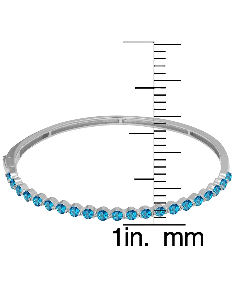 Macy's Blue Topaz (2.31 ct. t.w.) Bangle Bracelet in Sterling Silver