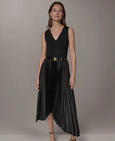 Donna Karan New York Petite High Low V-Neck Dress