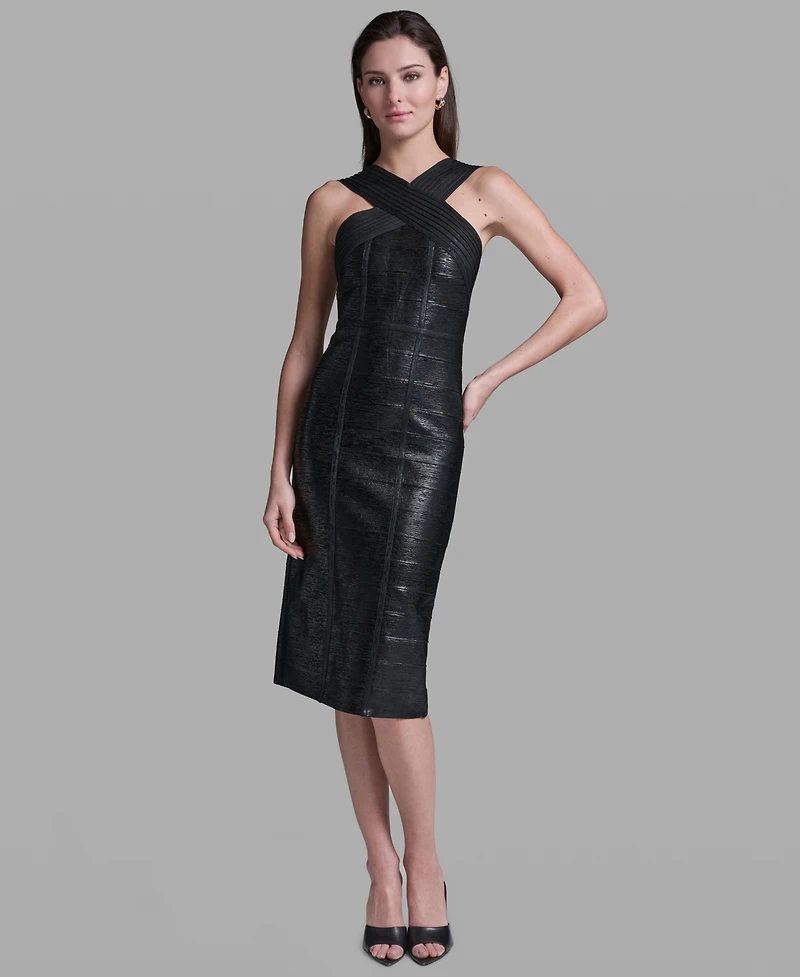 Bcbg Women's Black Bandage Midi Dress