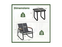 Boyel Living 3 Piece Outdoor Rocking Bistro Set Porch Rocker Chairs