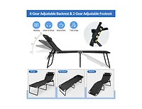 Boyel Living Foldable Recline Lounge Chair with Adjustable Backrest and Footrest