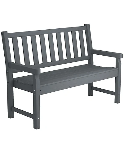 Outsunny 2-Person Outdoor Bench, Hdpe Garden Bench for Backyard