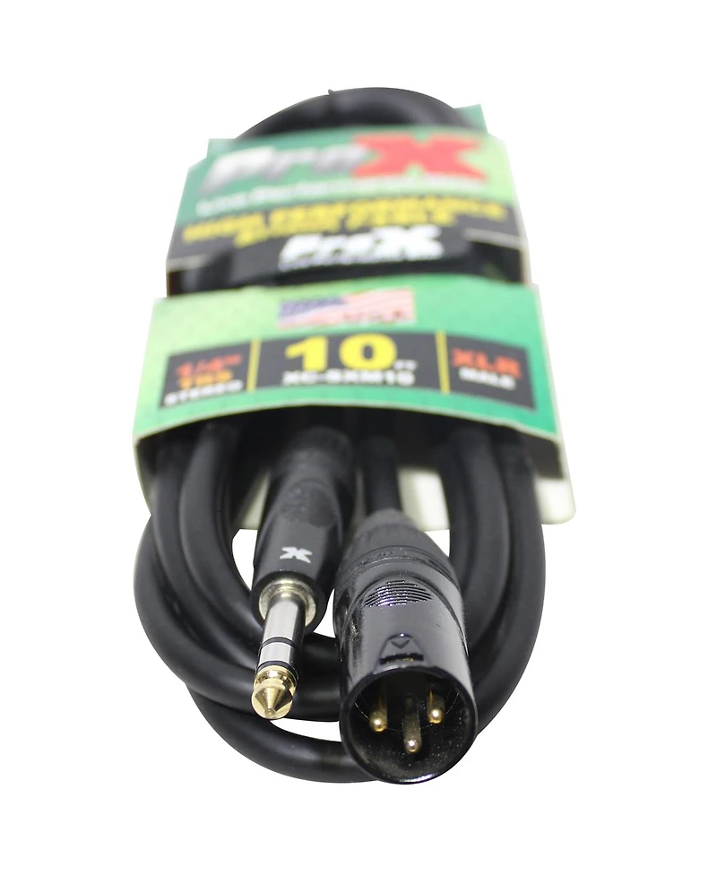 ProX Xc-SXM10 10' XLR3-m to 1/4" Trs-m Balanced High Performance Audio Cable