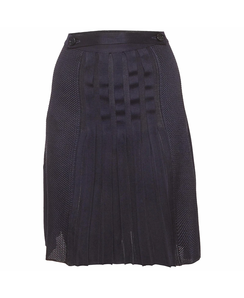 Pre-Owned Salvatore Ferragamo Women's Stretch Knit Pleated Mini Skirt
