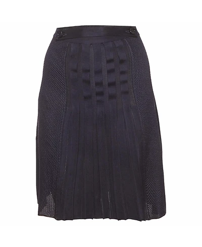 Pre-Owned Salvatore Ferragamo Women's Stretch Knit Pleated Mini Skirt