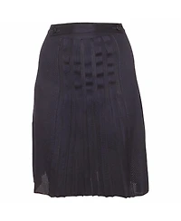 Pre-Owned Salvatore Ferragamo Women's Stretch Knit Pleated Mini Skirt