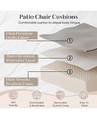 Pocassy 6" Thicken Outdoor Deep Seat Cushion Set for Furniture, 2