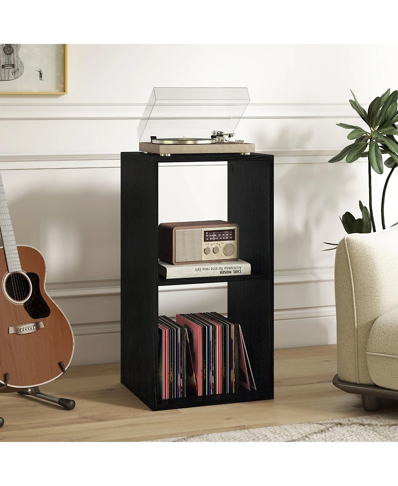 Gymax 2PCS -Cube Bookshelf Modern Vertical Bookcase w/ Anti-tipping Kits