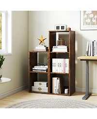 Gymax 2PCS 2-Cube Bookcase w/ Anti-tip Kit 2-Tier Open Back Bookshelf for Bedroom