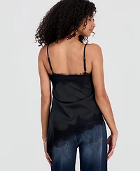 Madden Girl Juniors' Satin Lace-Trim Asymmetric Cami
