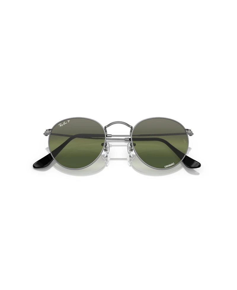 Ray-Ban Men's Polarized Round Metal Polarized Lenses Sunglasses, RB3447