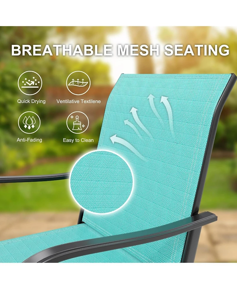 gaomon All-Weather Textilene Fabric Outdoor Swivel Bar Stools - Bar Height Chairs with High Back and Armrest, 360 Degrees Swivel for Patio and Deck