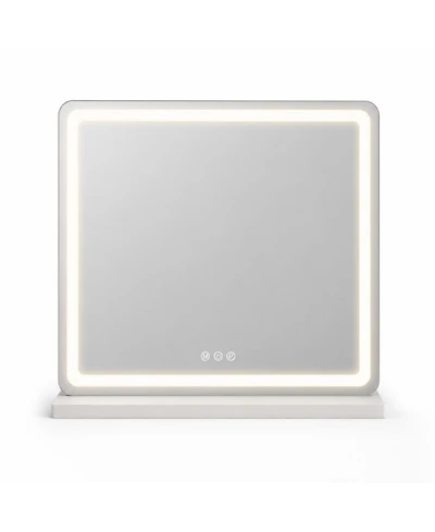 Phying Led Vanity Mirror with Lights Aluminum Alloy Frame Dimmable 3 Color Lighting Modes Makeup Mirror with Memory Function for Bathroom