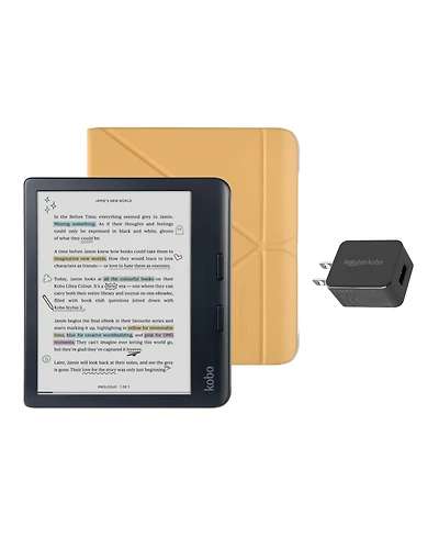 Kobo Libra eReader with SleepCover Case and Ac Bundle