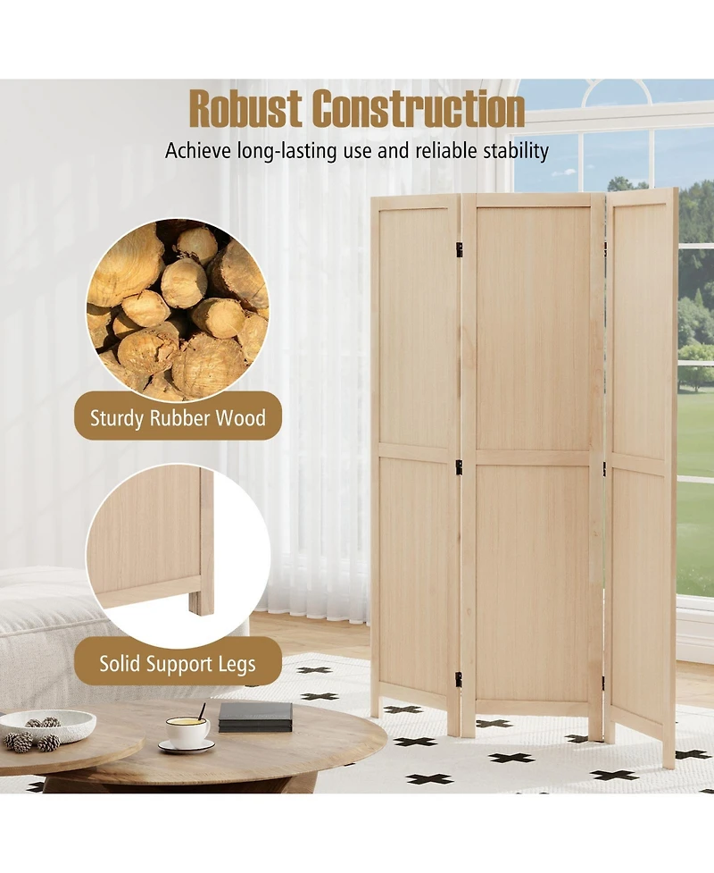 sumyeg 3-Panel Folding Room Divider for Home Office Bedroom or Restaurant Use