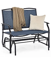 Gymax Patio Glider Rocking Bench Double 2 Person Chair Loveseat Garden