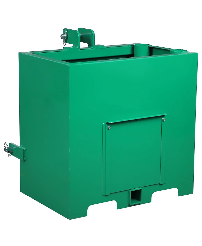 gaomon 3 Point Ballast Box Steel Tractor Attachment for Category 1, 800 lb Capacity with 2 I