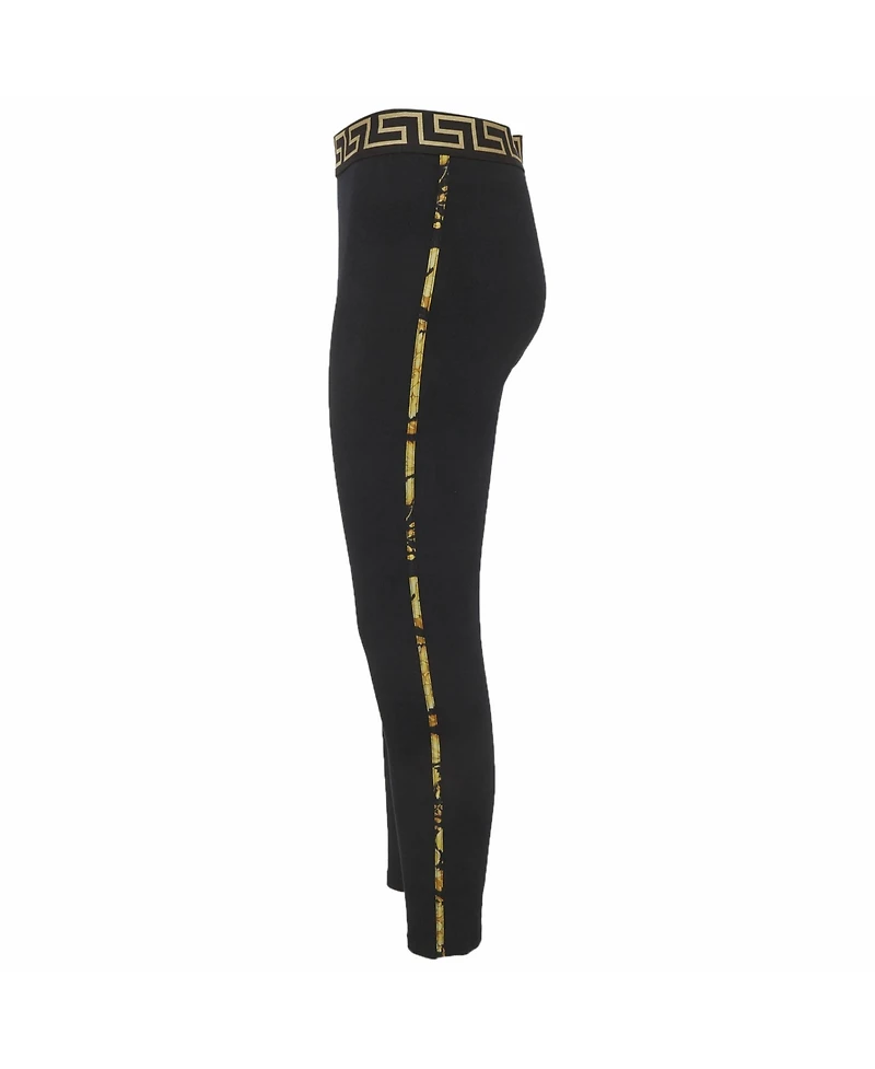 Pre-Owned Versace Women's Grecca Border Band Jersey Gym Leggings