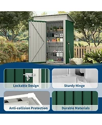 gaomon Outdoor Metal Storage Shed, Garden Tool Metal Shed with Lockable Doors