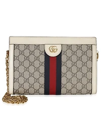Pre-Owned Gucci Cream Gg Supreme Web Ophidia Gg Small Shoulder Bag