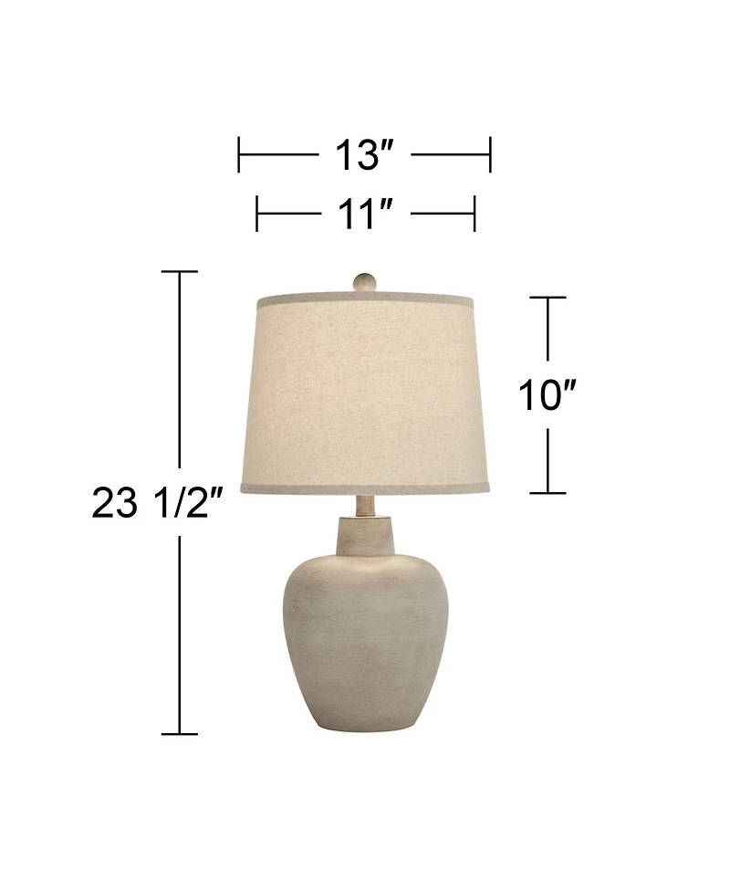 Regency Hill Emeril 23 1/2" High Urn Small Southwest Accent Table Lamps Set of 2 Living Room Bedroom Bedside Nightstand House