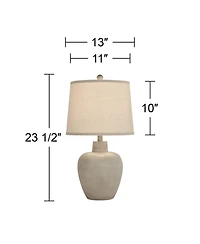 Regency Hill Emeril 23 1/2" High Urn Small Southwest Accent Table Lamps Set of 2 Living Room Bedroom Bedside Nightstand House