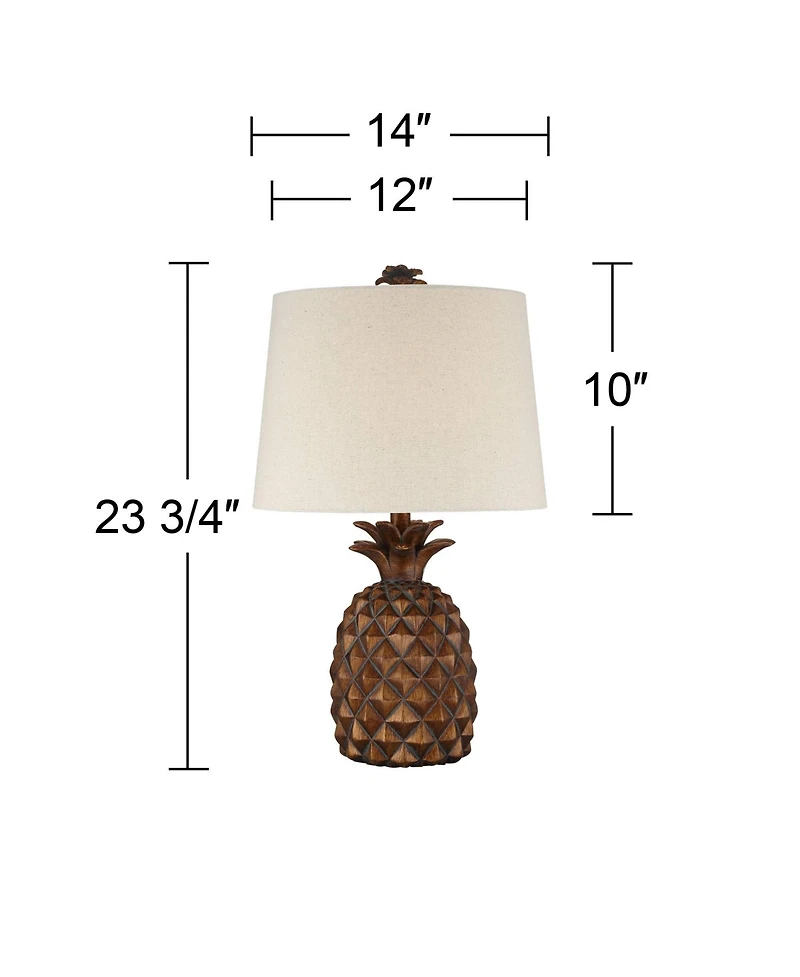 Regency Hill Paget 23 3/4" High Small Coastal Accent Table Lamps Set of 2 Living Room Bedroom Oatmeal Shade