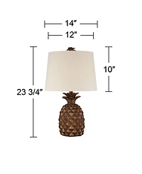 Regency Hill Paget 23 3/4" High Small Coastal Accent Table Lamps Set of 2 Living Room Bedroom Oatmeal Shade