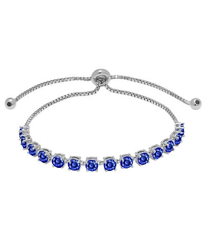 Macy's Lab Grown White Sapphire (2.38 ct. t.w.) & Ruby Bracelet Sterling Silver (Also Available Blue Sapphir