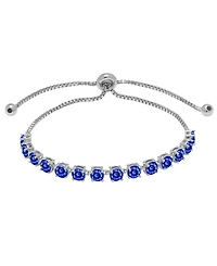 Macy's Lab Grown White Sapphire (2.38 ct. t.w.) & Ruby Bracelet Sterling Silver (Also Available Blue Sapphir