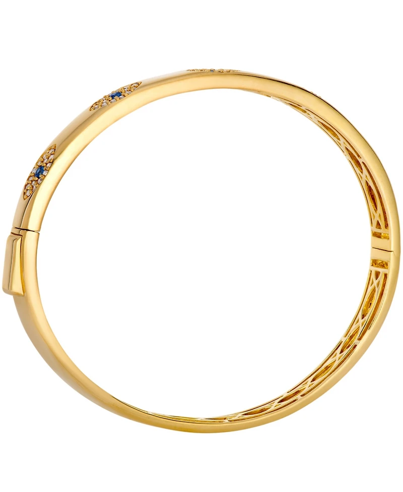 Le Vian Diamond (1/2 ct. t.w.) and Blueberry Sapphire (1/4 ct. t.w.) Bangle Bracelet in 14k Honey Gold