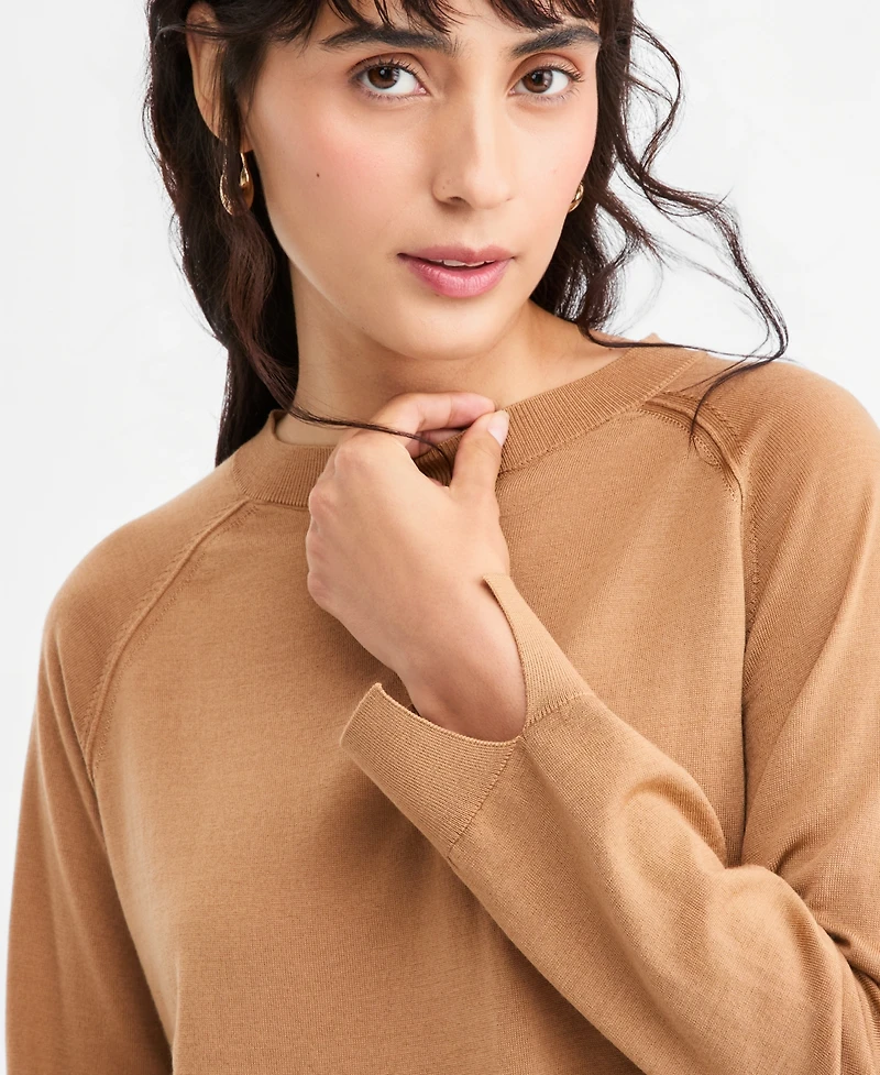 Emme Marella Women's Crewneck Raglan-Sleeve Wool Sweater