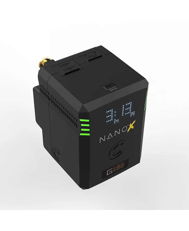Core Swx Nanox Micro 150 150Wh 14.8V Gold Mount Smart Battery, 2-Pack, Bundle with Gpm-X2A Super Compact 3-Stud Gold-Mount Fast Charger