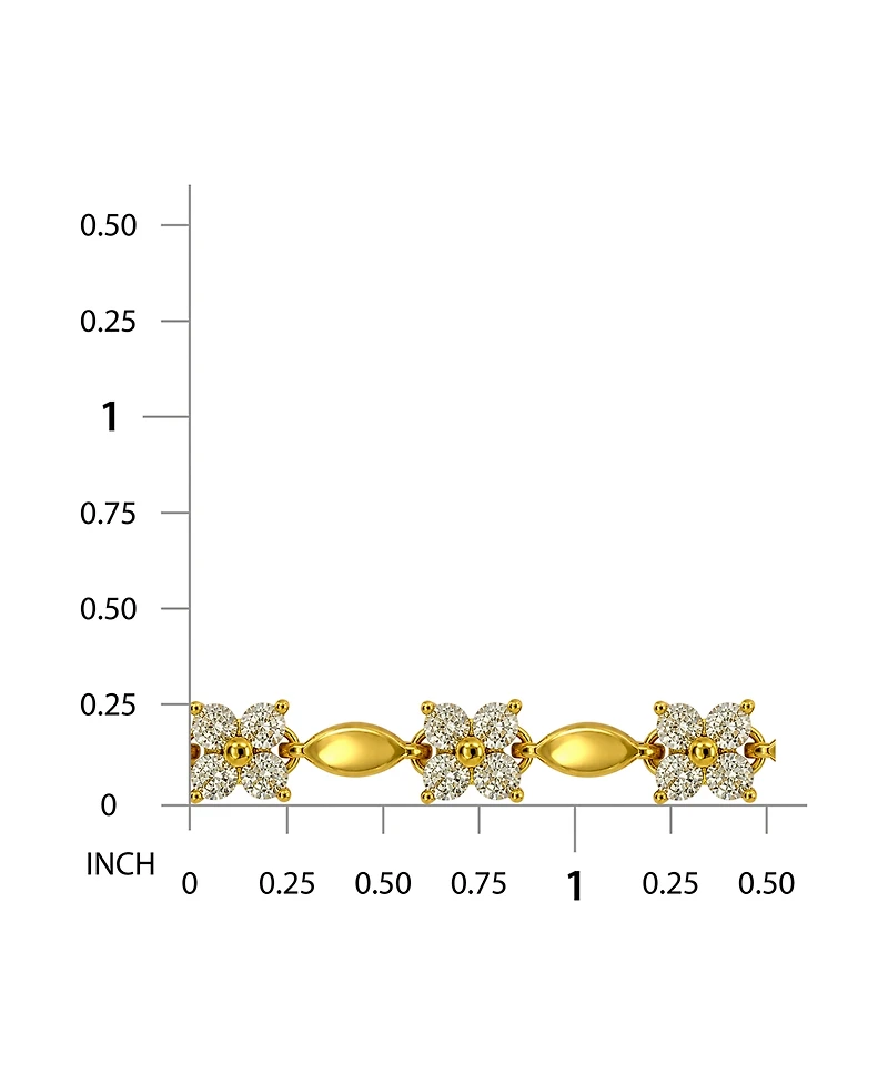 Macy's Cubic Zirconia Flower Design Polish Oval Link Bracelet