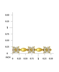 Macy's Cubic Zirconia Flower Design Polish Oval Link Bracelet