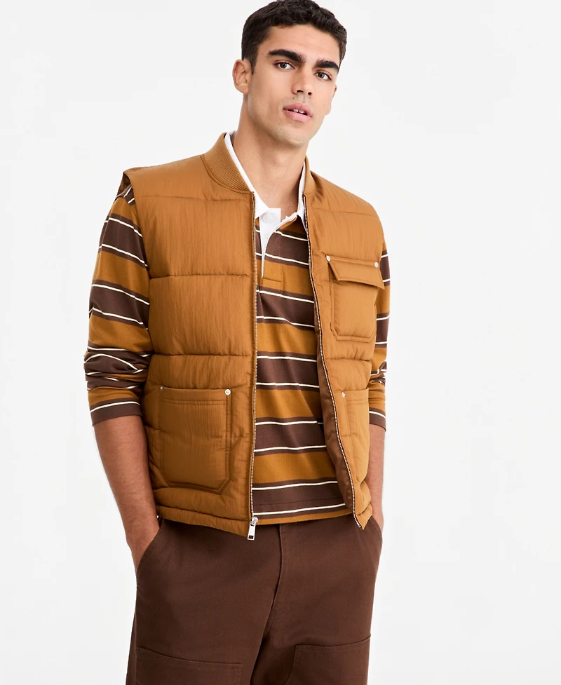 Mode of One Men's Relaxed-Fit Utility Puffer Vest, Macy's Exclusive