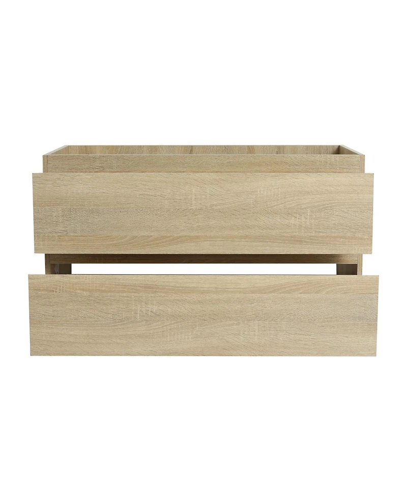 Sillysis Wall Mounted Bathroom Vanity Cabinet with Soft Close Drawers, Wood Grain Plywood for Modern Bathroom
